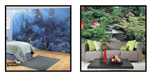 Print-n-Stick fabric applied to a wall